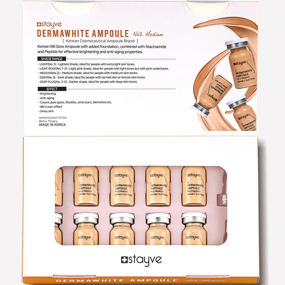 Stayve BB Glow Dermawhite Ampoule - No 2 Medium (8ml x 10 vials) - Image 3